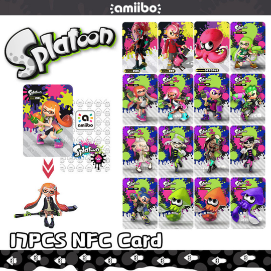(Standard Card Set) 17 in 1 Splatoon 1 2 3 NFC Amiibo Card Set