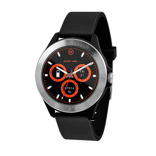 Harry Lime Fashion Smart Watch In Black With Silver Colour Bezel Ha07-2001