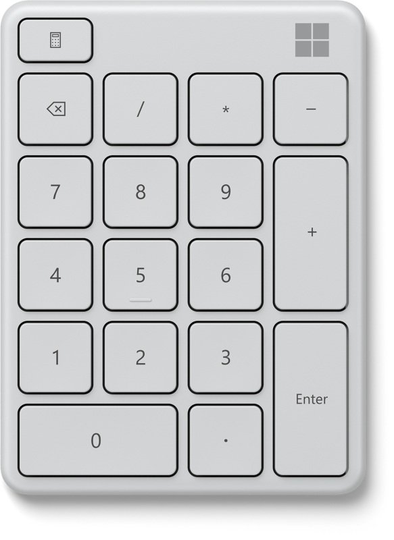 Microsoft Bluetooth Wireless Number Pad, White