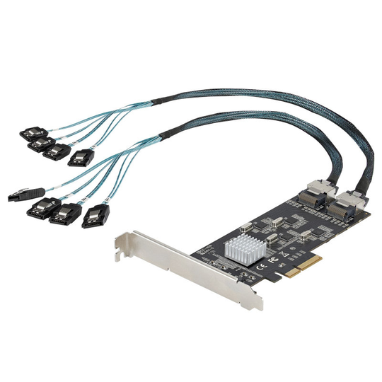 StarTech.com 8 Port SATA PCIe Card - PCI Express 6Gbps SATA Expansion Adapter Card with 4 Host Controllers - SATA PCIe Controller Card - PCI-e x4 Gen
