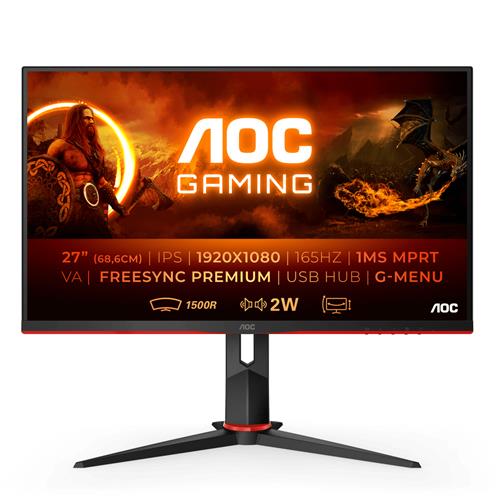 AOC C27G2U/BK LED display 68.6 cm (27") 1920 x 1080 pixels Full HD Black Red