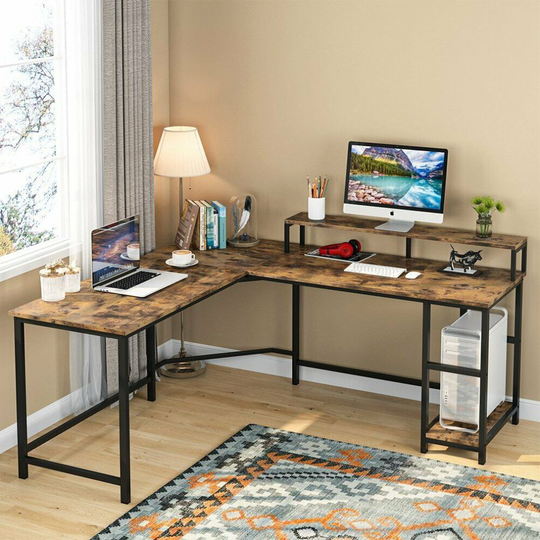 Computer Desk L-Shaped Home Office Desk Workstation Corner Study Desk