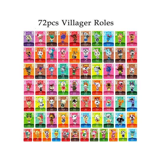 72Pcs New Full Set NFC PVC TAG Mini Cards for Animal Crossing Switch WII U New3ds