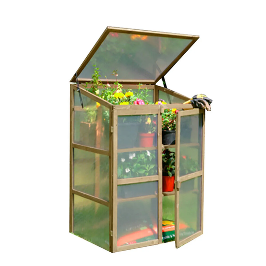 Neo Ghouse-2-wood Mini Wooden Greenhouse - Brown