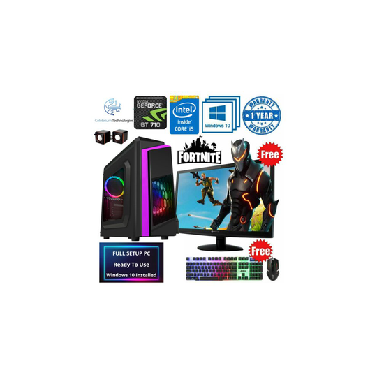 Gaming PC Intel Quad Core i5 8GB RAM 5OOGB HDD 128GB SSD GT710 SALE