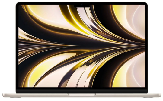 Apple MacBook Air (2022), Apple M2 Chip 8-core CPU, 8GB RAM, 512GB HDD, 13.6" Liquid Retina, 10-core GPU, Apple OS - Starlight