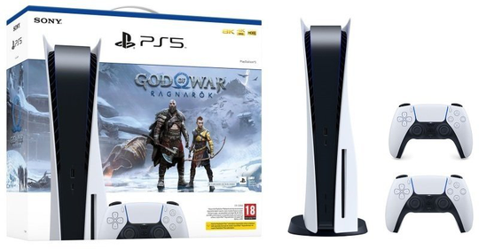 Sony PlayStation 5 Console - God of War Ragnarok Bundle + White DualSense Controller