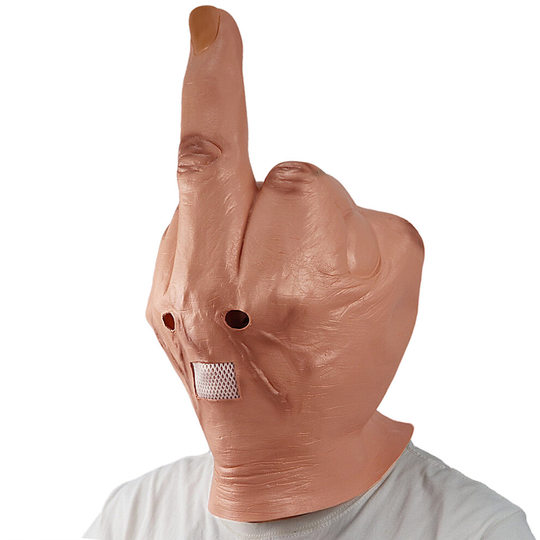 Halloween Scary Despise The Middle Finger Head Mask Evil Cosplay Costume