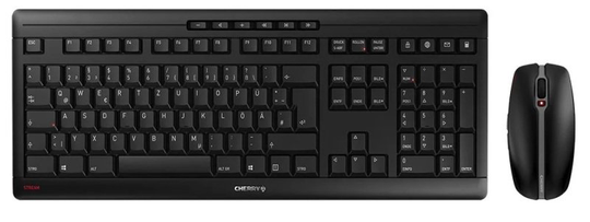 CHERRY Desktop STREAM Wireless Keyboard and Mouse Black UK English