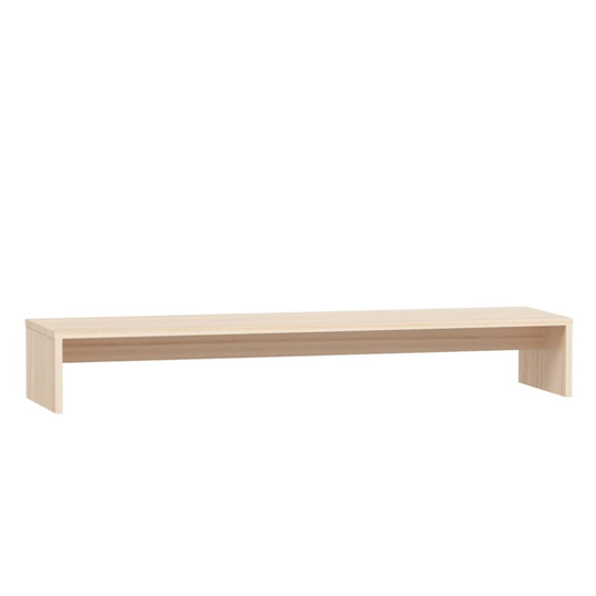 (brown) vidaXL Solid Wood Pine Monitor Stand Black Dual Monitor Cabinet Wooden Desktop