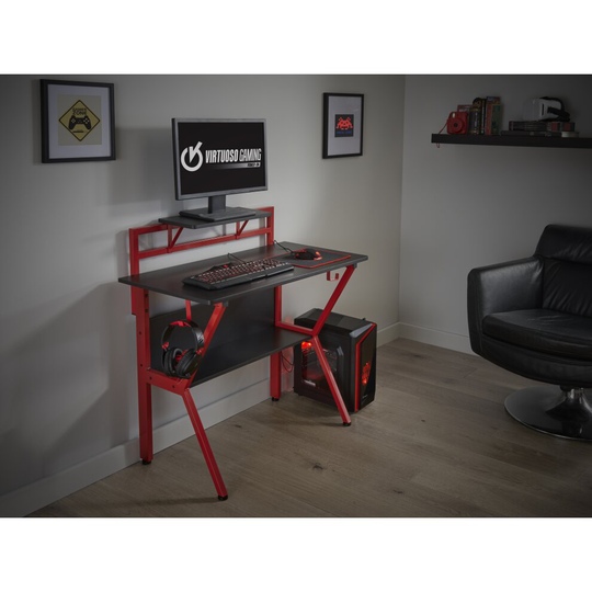 Virtuoso Rogue Black and Red Gaming Desk