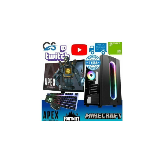 Fast Gaming PC Bundle Intel Quad Core i5 16GB 1TB 2GB GT730 Windows 10