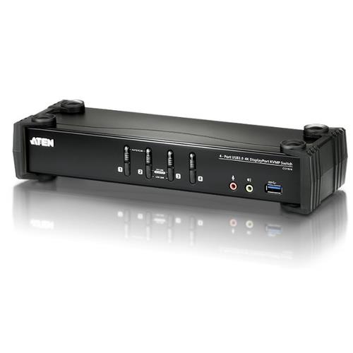 Aten 4-Port USB 3.1 Gen 1 4K DisplayPort 1.2 KVMP Switch with Audio (KVM cables included)