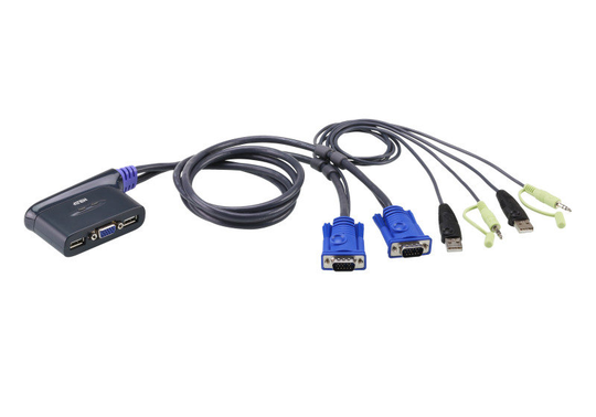 Aten CS62US - 2-Port USB VGA/Audio Cable KVM Switch (0.9m)