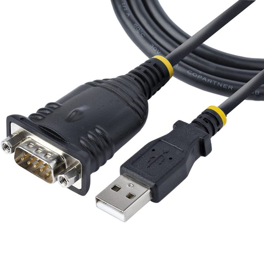 Startech 3ft (1m) USB to Serial Cable, DB9 Male RS232 to USB Converter, Prolific IC, USB to Serial Adapter for PLC/Printer/Scanner/Switch, USB to COM