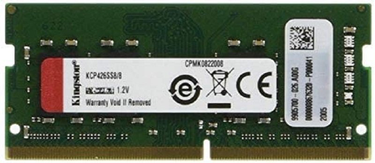 Kingston - Ddr4 - 8 Gb - So-dimm 260-pin - 2666 Mhz / Pc4-21300 - Cl17 - 1.2 V - Unbuffered - Non-ecc