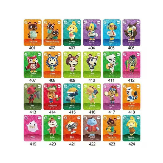Animal Crossing Amiibo Mini NFC TAG Cards NO.401-424 Series