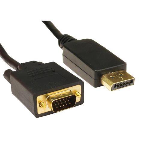 Cables Direct Display Port/VGA 3m DisplayPort VGA (D-Sub) Black