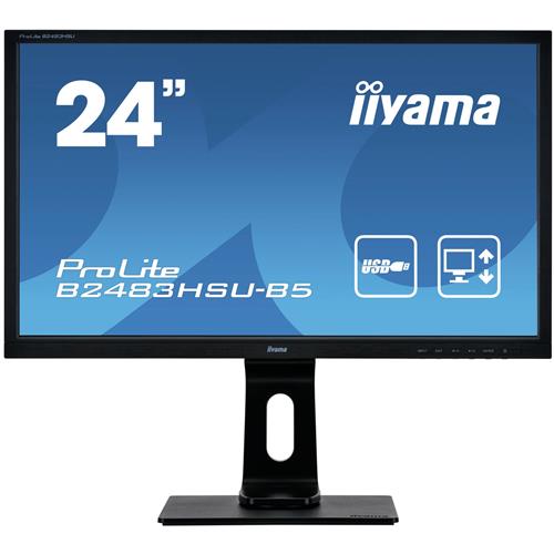 iiyama ProLite B2483HSU-B5 computer monitor 61 cm (24") 1920 x 1080 pixels Full HD LED Black