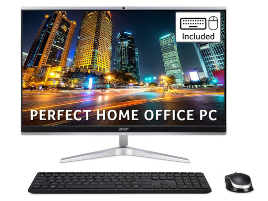 Acer Aspire C24-1651 AIO Desktop PC, Intel Core i5-1135G, 8GB RAM, 2TB HDD, 512GB SSD, NVIDIA MX450, 23.8" Full HD Touch, Wireless Keyboard and M
