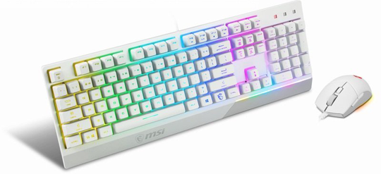 MSI Vigor GK30 + Clutch GM11 Mechanical Gaming Keyboard Gaming Mouse Combo, White