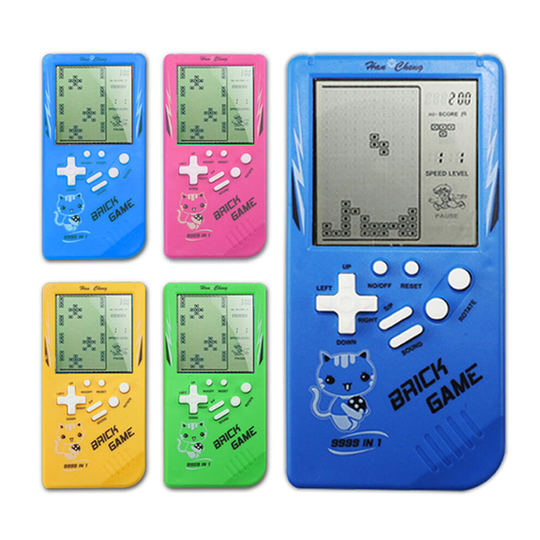 (Pink) RS-99 Classic Game Console Tetris Block Game Puzzle Games Handheld Game Machine