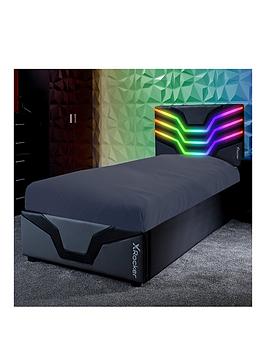 X Rocker Cosmos Rgb Led Light Up Headboard Ottoman Single Bed
