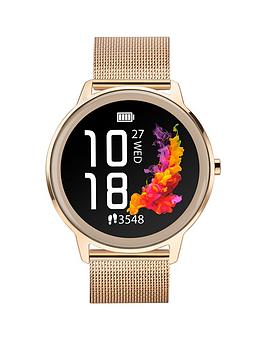 Sekonda Flex Ladies Rose Gold Stainless Steel Bracelet With Black Dial Smartwatch