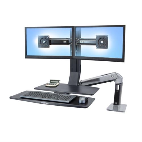 Ergotron WorkFit -A Dual 55.9 cm (22") Black