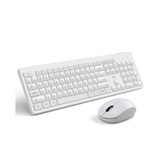 IK7300 2.4GHz Wireless Keyboard & Mouse Combo Set 104 Keys Silent Concave Button Keyboard 1600DPI IC Control Mouse with USB Receiver for Computer