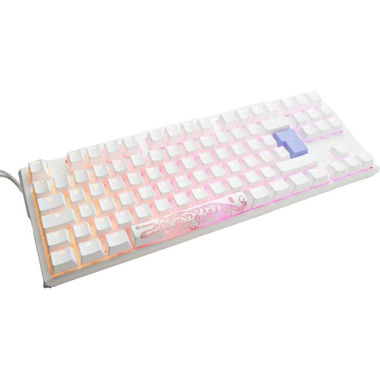 Ducky One 3 Classic TKL Mechanical USB Keyboard in Pure White, Tenkeyless, RGB, UK Layout, Cherry MX Silent Red Switches