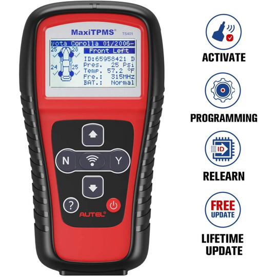 Autel TS401 TPMS Relearn Tool , Tire Pressure Monitor Sensor TPMS Reset Tool Sensor Activation, Program, Key Fob Testing, with Lifetime Update