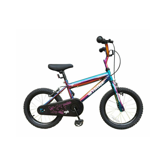 XN Tribe Charger 16" Kids Bike Pavement Bicycle Neo Chrome Jet Fuel