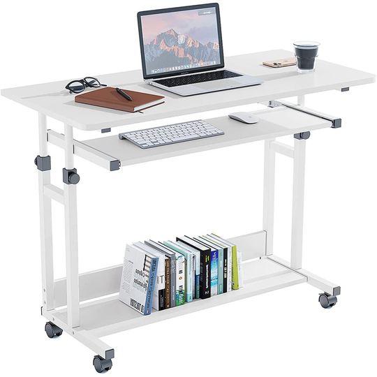 (White) Dripex Computer Desk Mobile, Portable Office Desk