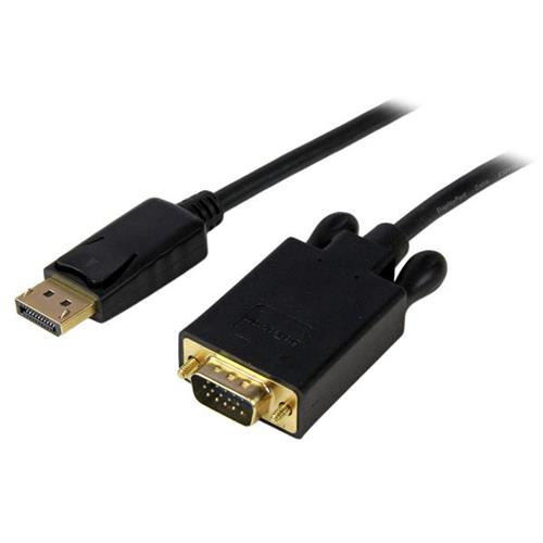StarTech.com 6ft (1.8m) DisplayPort to VGA Cable - Active DisplayPort to VGA Adapter Cable - 1080p Video - DP to VGA Monitor Cable - DP 1.2 to VGA Converter - Latching DP Connector