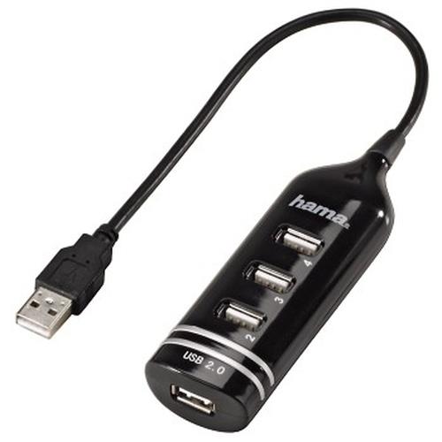 Hama USB 2.0 Hub 1:4 black
