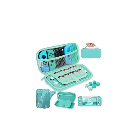 (green) Switch Lite Case with Soft TPU Protective Case Games Card 6 Thumb Grip Caps