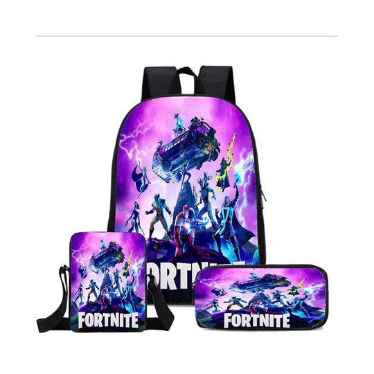 (06) Fortnite Game School Bag Backpack Lunch Bag Pencil Case 3PCS