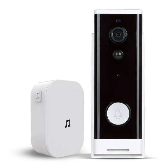 ENER-J Slim Wireless Video Door Bell 5200Mah Battery Including UK Chime Grey