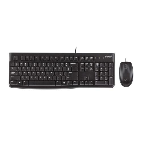 Logitech MK120 keyboard USB English Mouse included Black