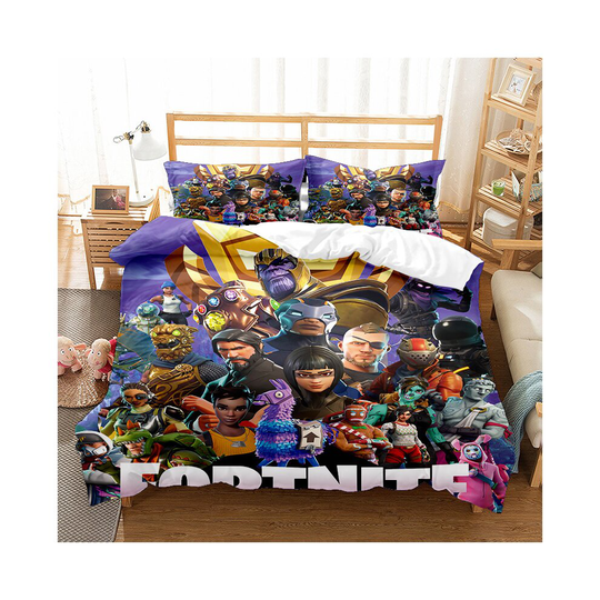 (Single(135x200 cm), 6) Fortnite Bedding Single Double Cartoon Quilt Cover Kids Quilt Cover