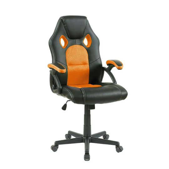 Neo Direct Orange Swivel and Tilt PU Leather Mesh Office Racing Chair