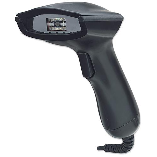 Manhattan 2D Handheld Barcode Scanner USB 430mm Scan Depth Cable 1.5m Max Ambient Light 100000 lux (sunlight) Black Three Year Warranty Box